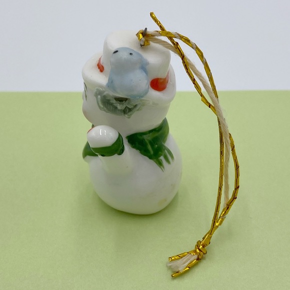 Vintage Mini Bone China Starry Eye Christmas Snowman Figurines - Picture 7 of 15